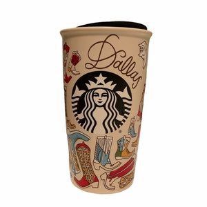 Starbucks Dallas boots porcelain ceramic cup lid